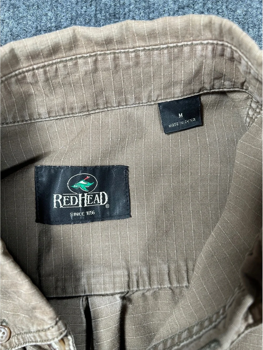RedHead Men's Long Sleeve Button-Up Shirt in Tan, Size M